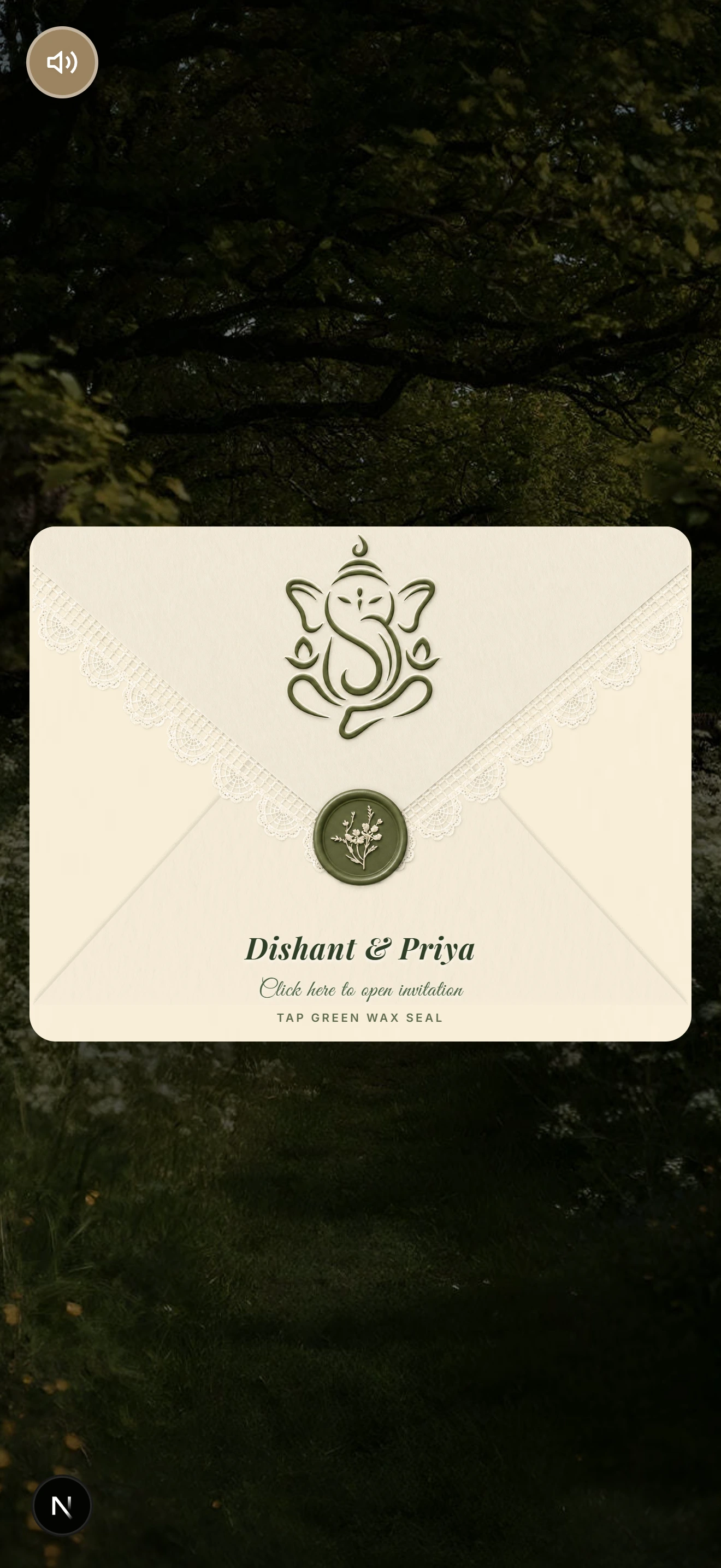 Emerald Botanical Luxury Digital Wedding Invitation Website Preview